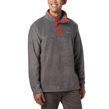 Columbia Pullover Heren, Steens Mountain Half Snap Fleece DonkerGrijs Rood, 82NRXMWHD